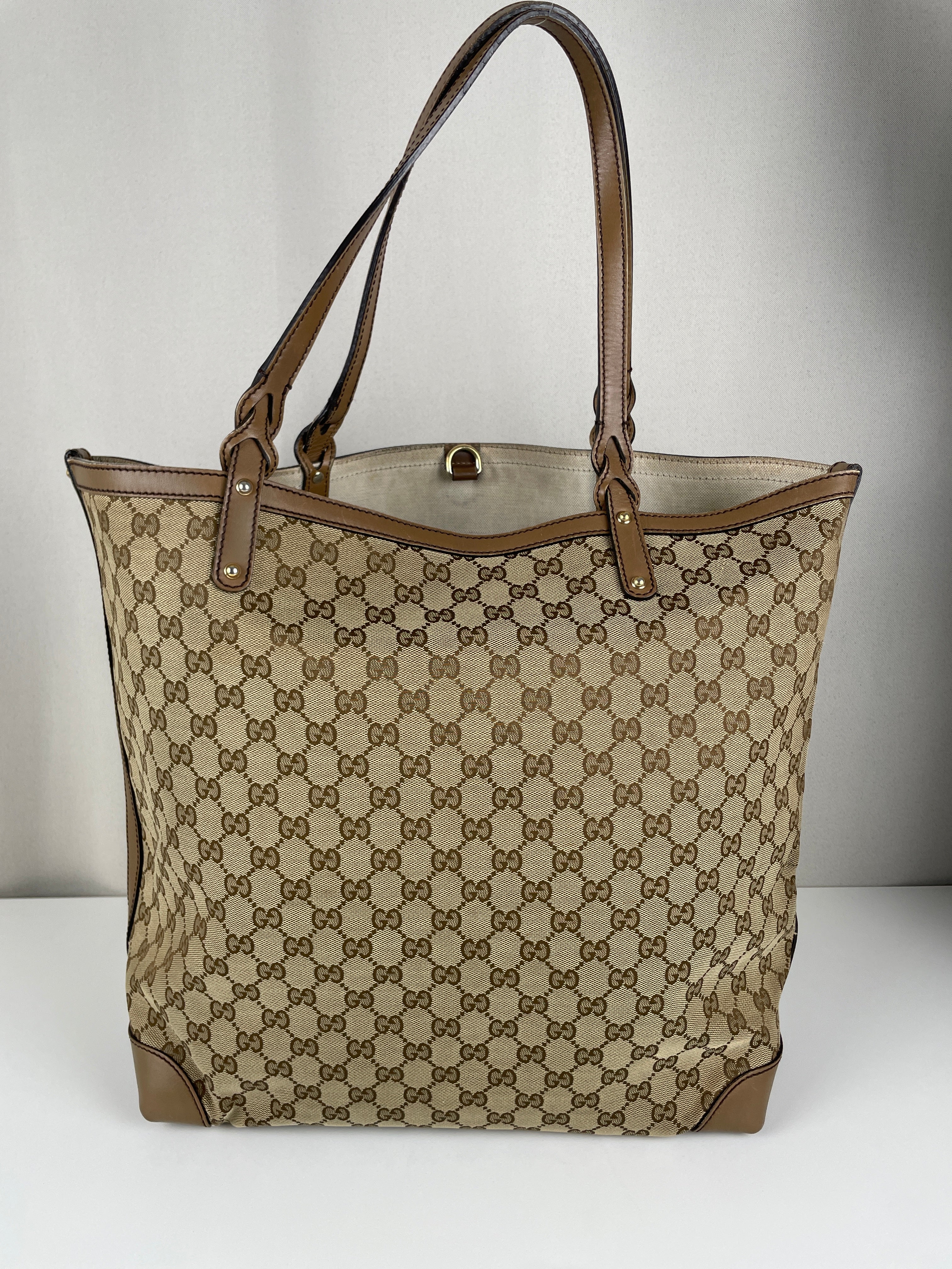 Gucci GGパターン バッグ ベージュ Gucci Tote GG Canvas Brown – bamluxurystore