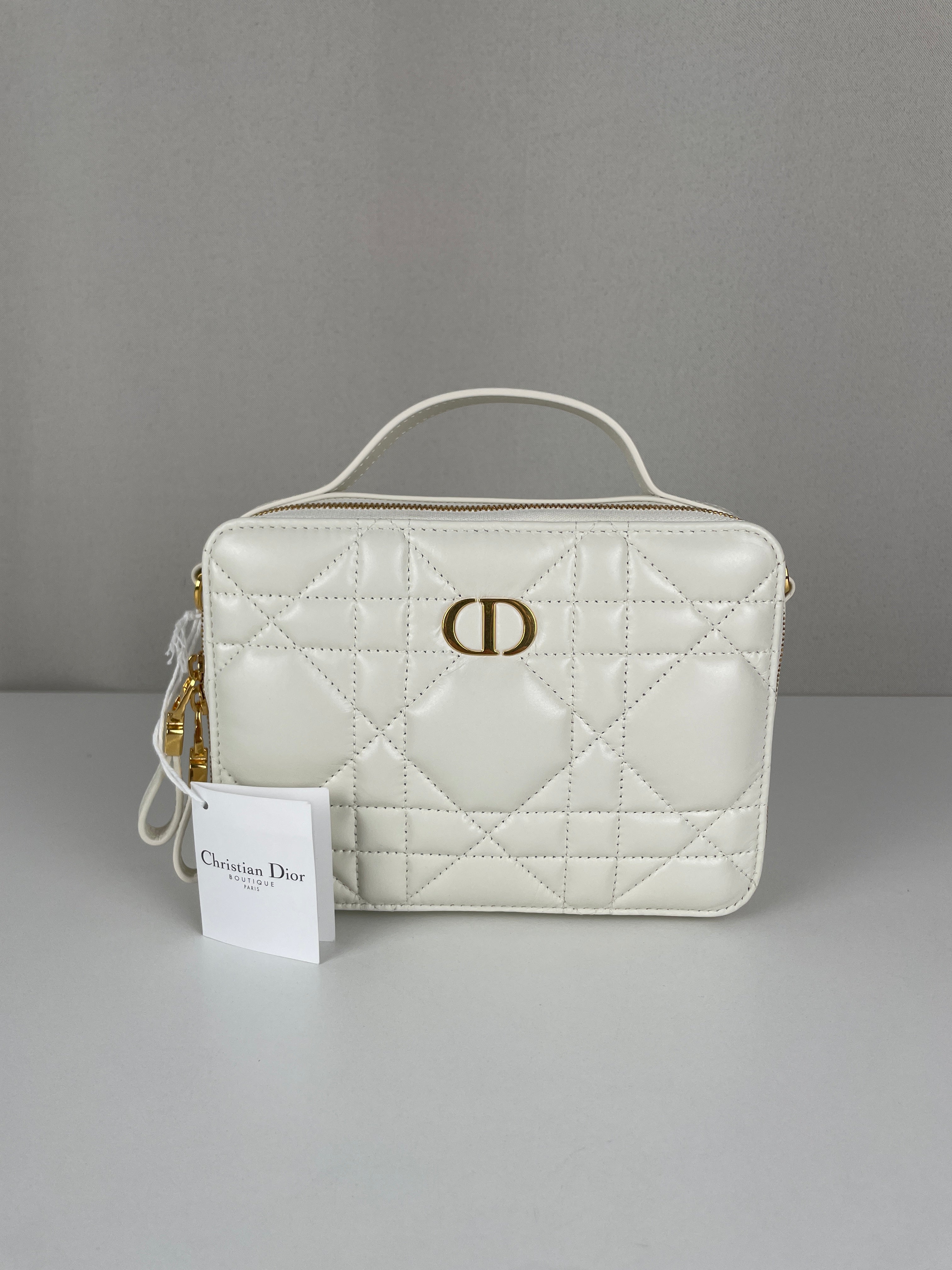 Dior Caro Pouch white cream leather – bamluxurystore
