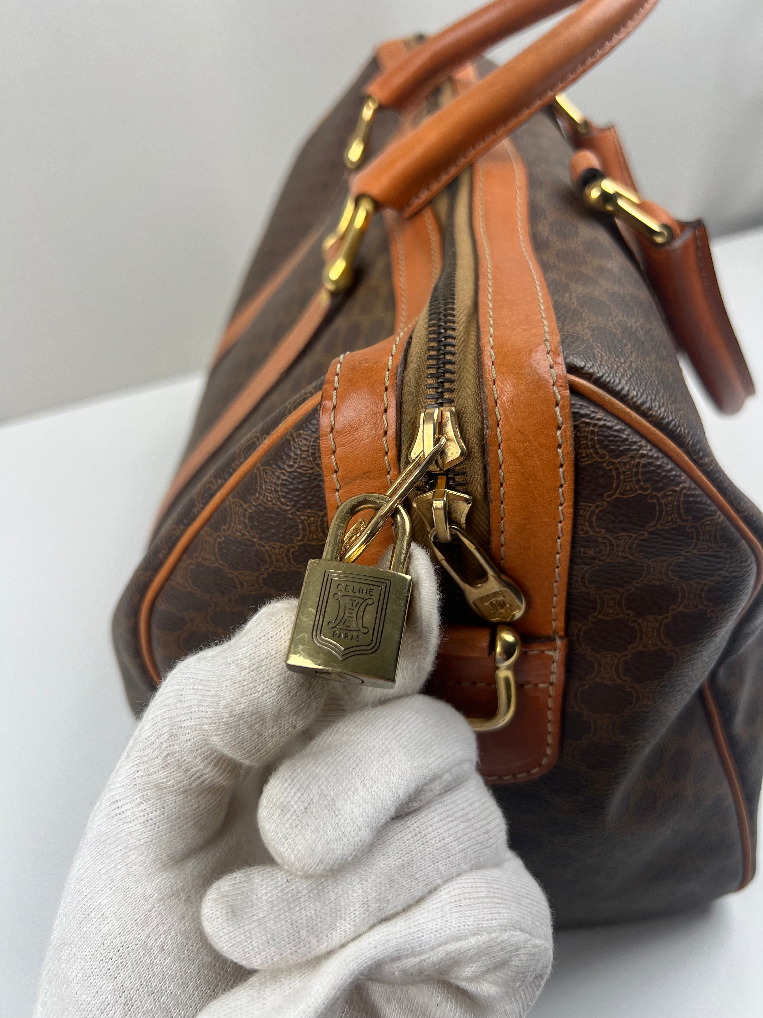 Celine Boston small travel bag SL canvas macadam – bamluxurystore