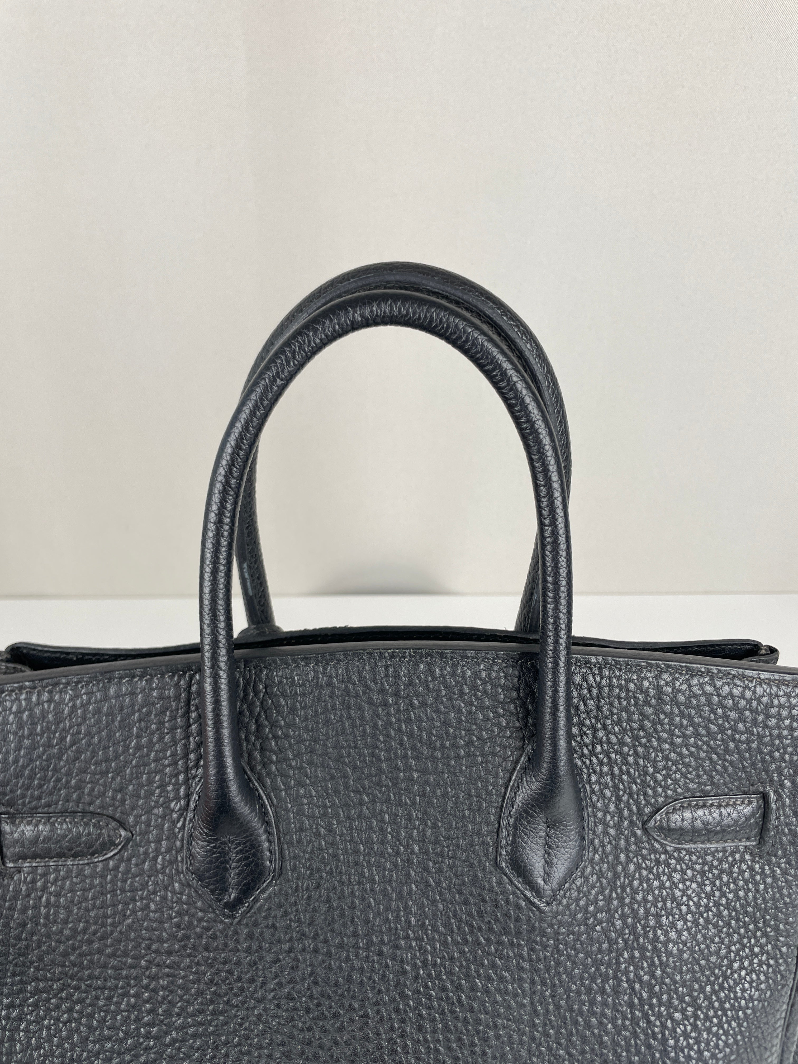 Hermès Birkin 30 Black fjord grained leather gold hardware