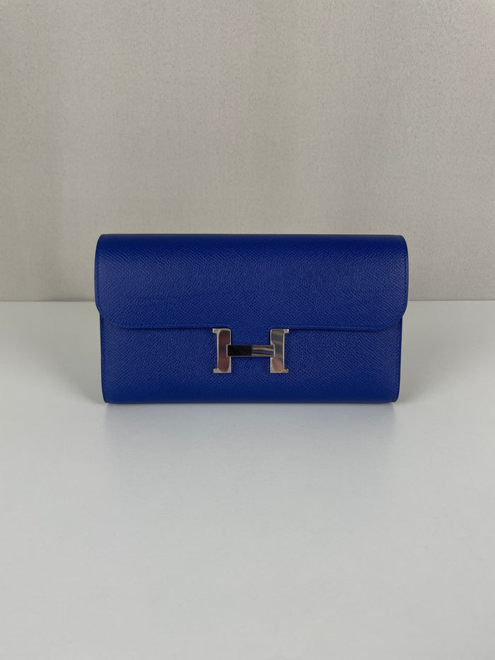 Portefeuille Hermès Constance bleu