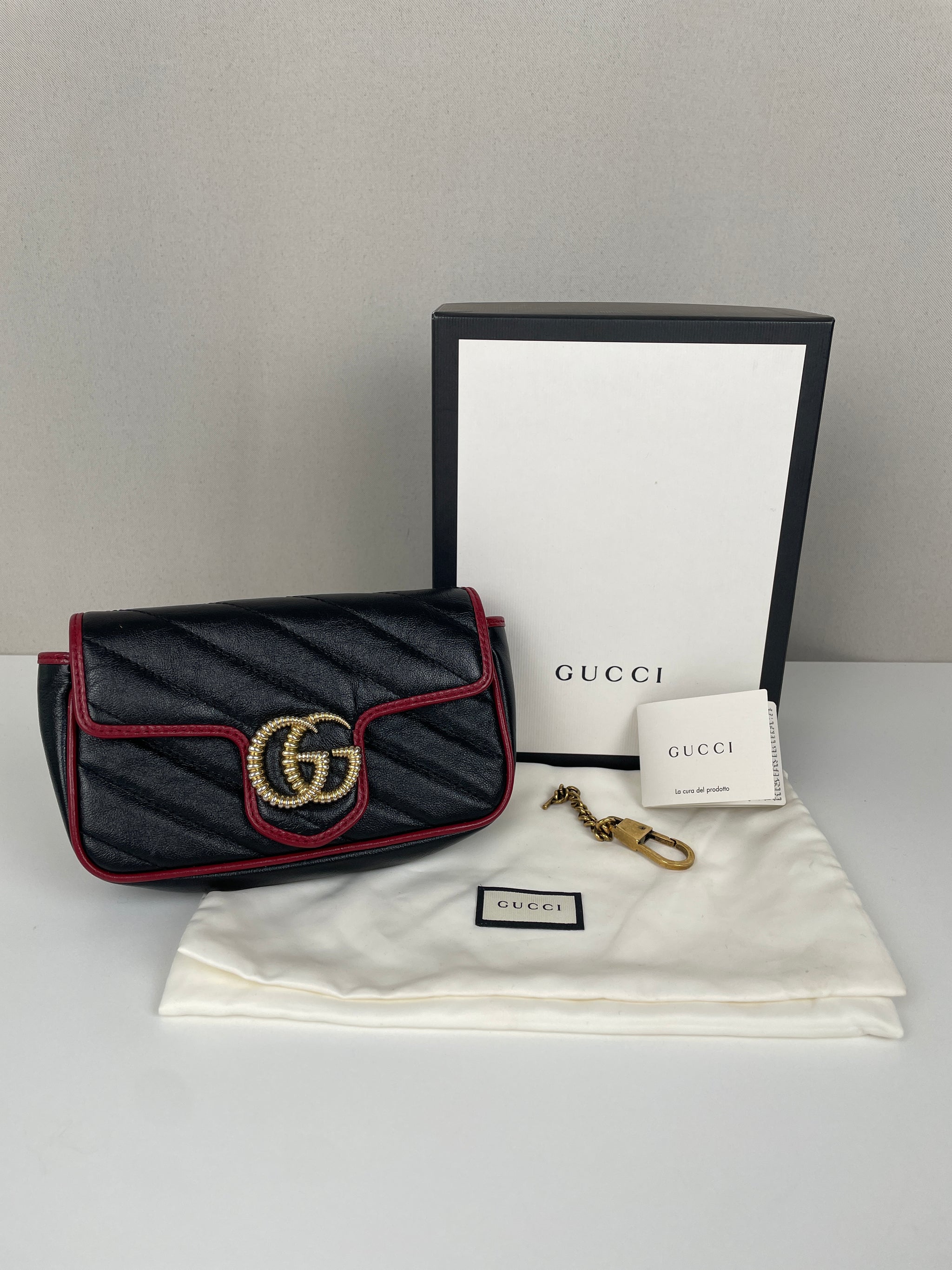 gucci marmont black red
