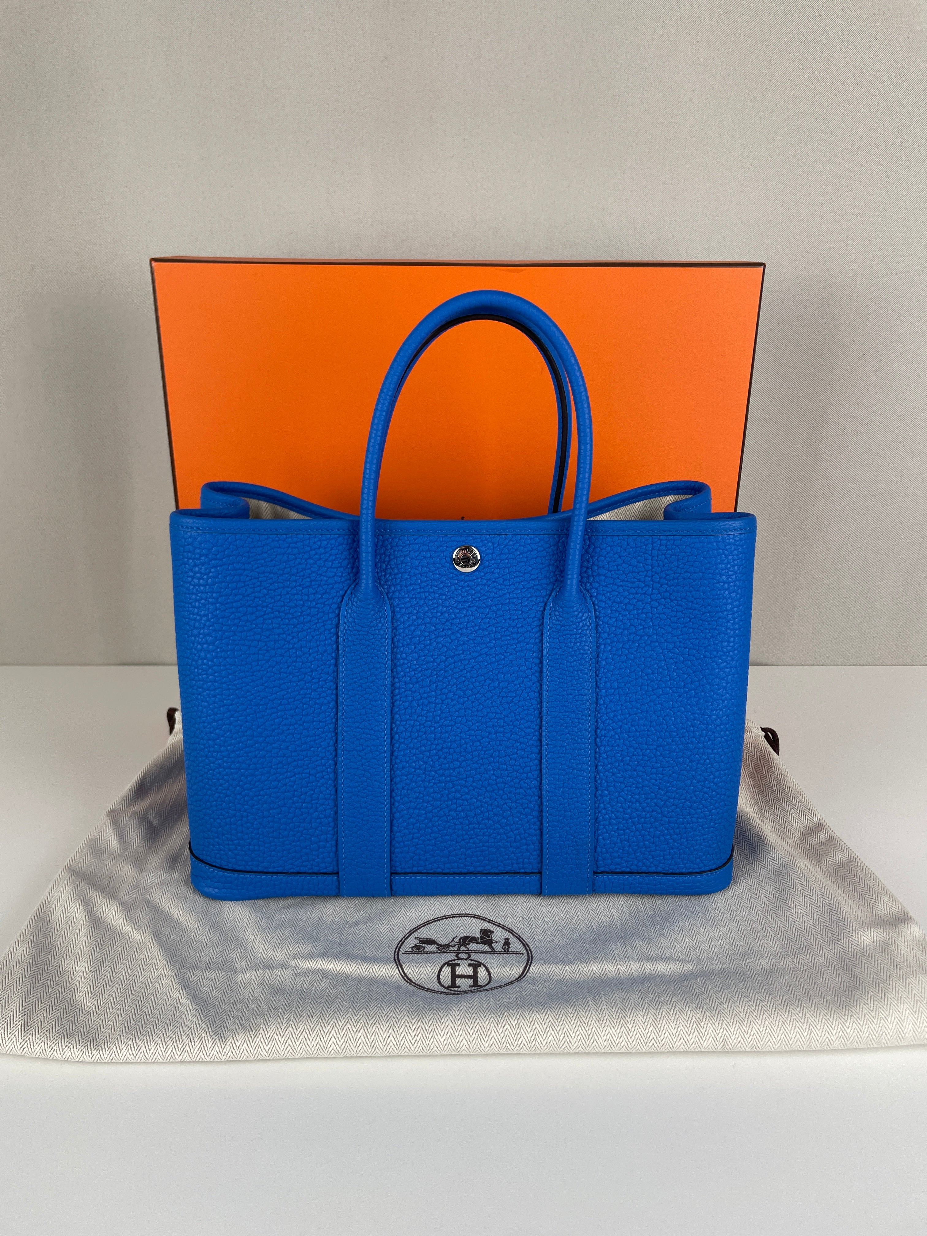 Hermès Garden Party 30 Veau Négonda Bleu hydra – bamluxurystore