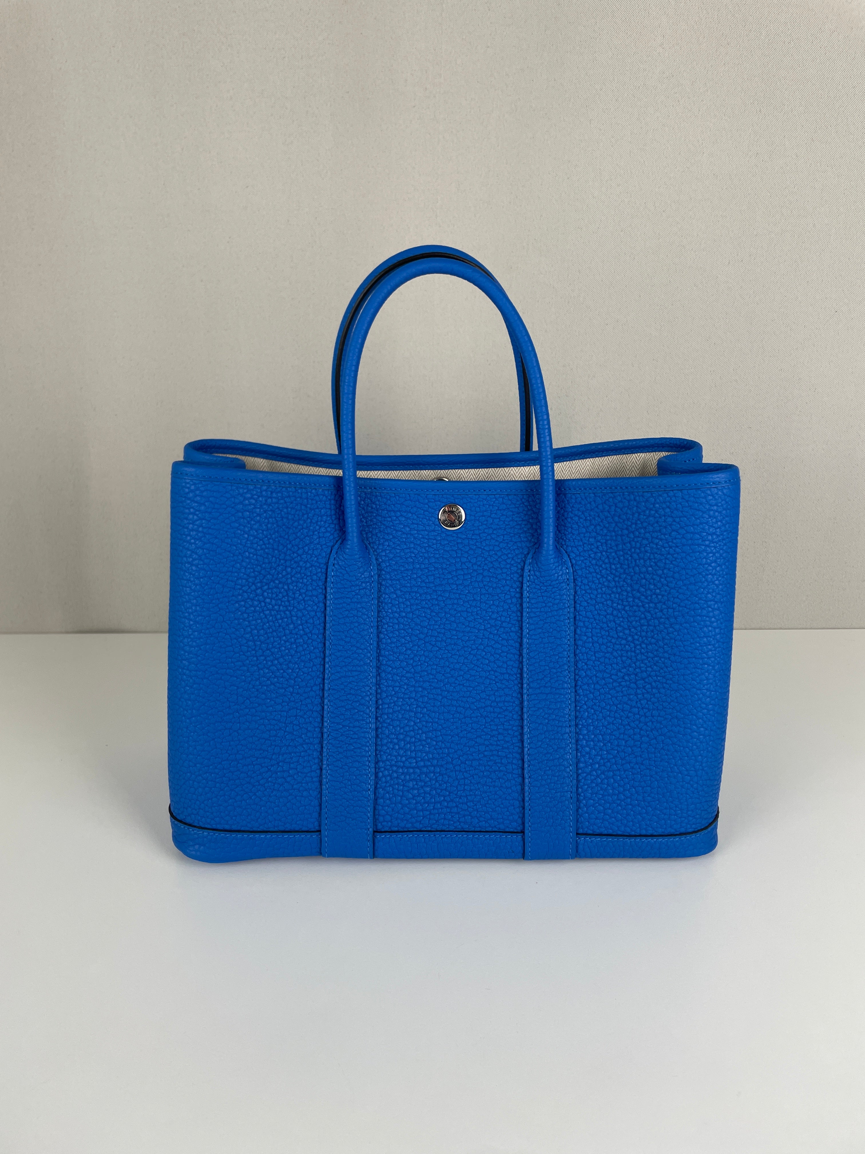 Hermès Garden Party 30 Veau Négonda Bleu hydra – bamluxurystore