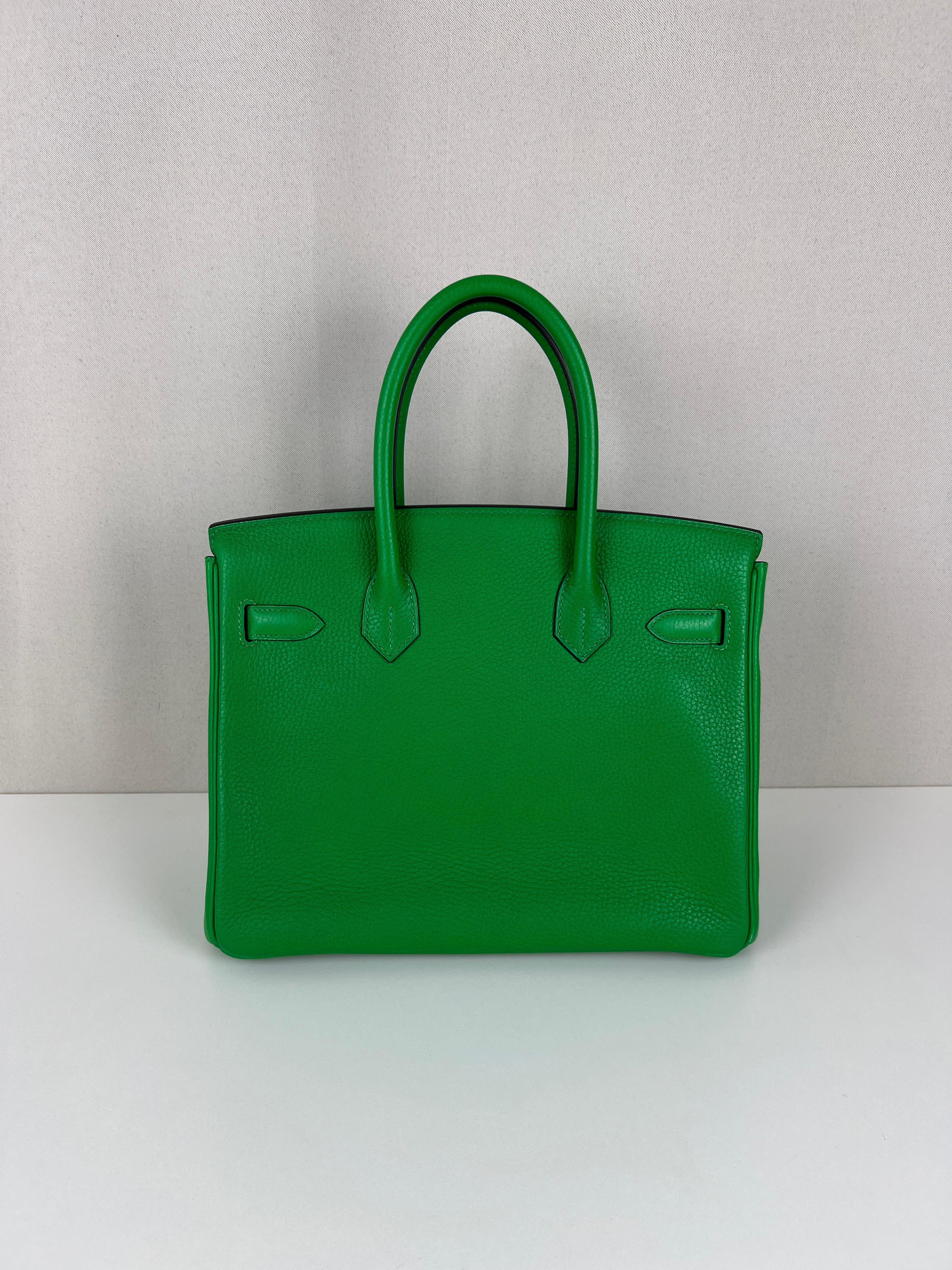 HERMES エルメス フェルト パンチングH トレイ グリーン系 Hermès Birkin 30 Vert Bambou (inside vert Vertigo) Special order