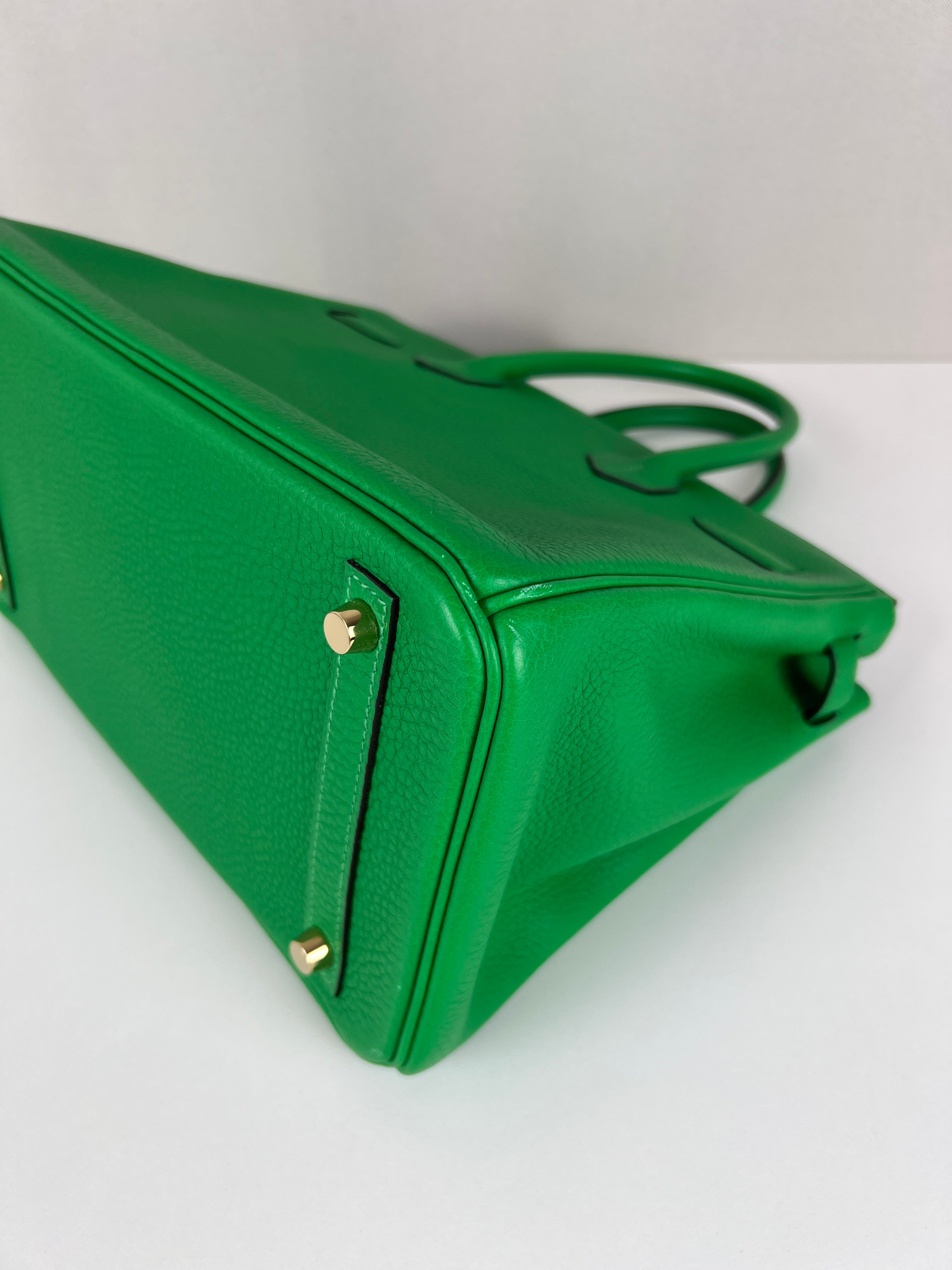 HERMES エルメス フェルト パンチングH トレイ グリーン系 Hermès Birkin 30 Vert Bambou (inside vert Vertigo) Special order
