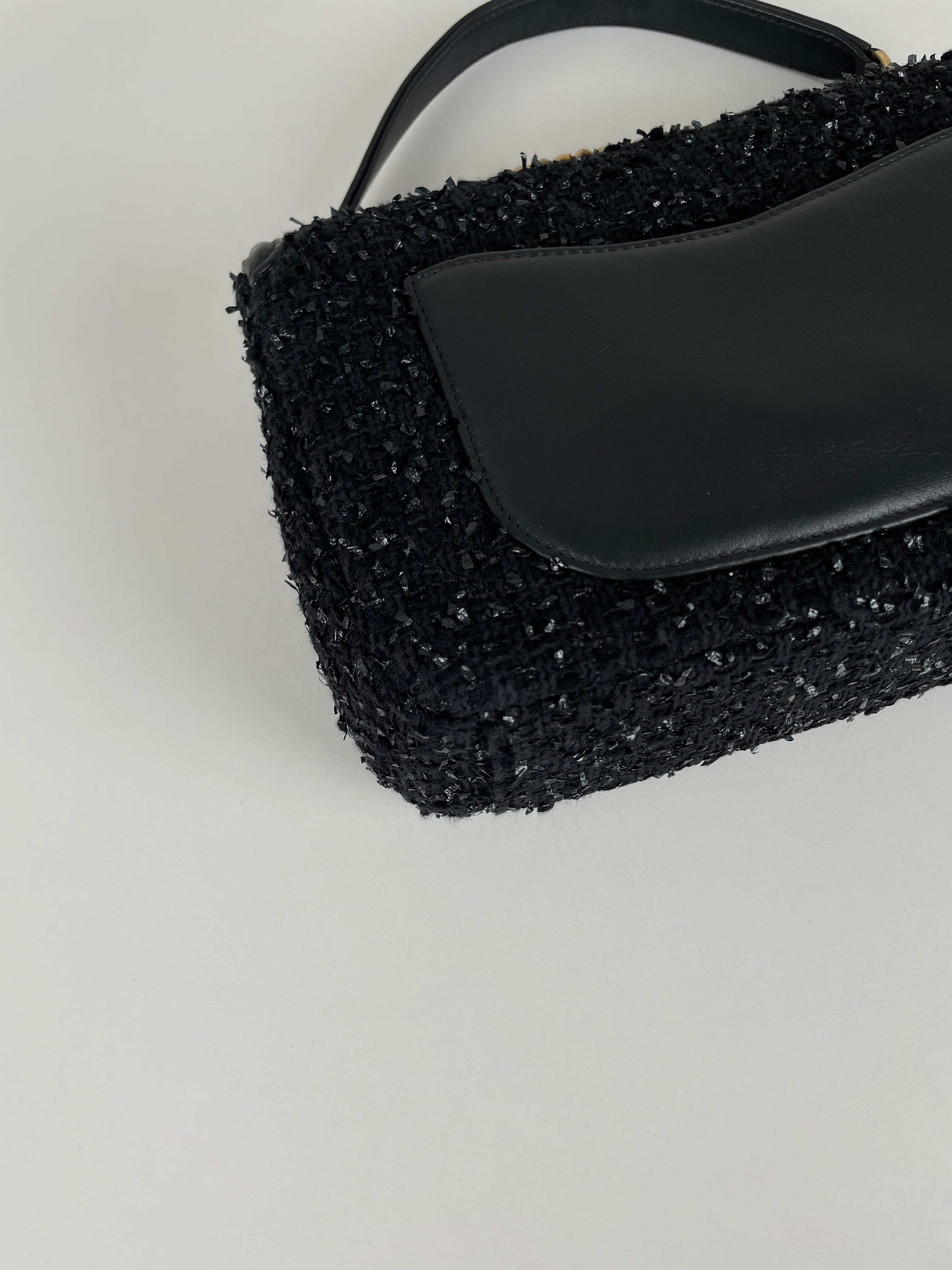 Chanel black tweed crossbody bag – bamluxurystore