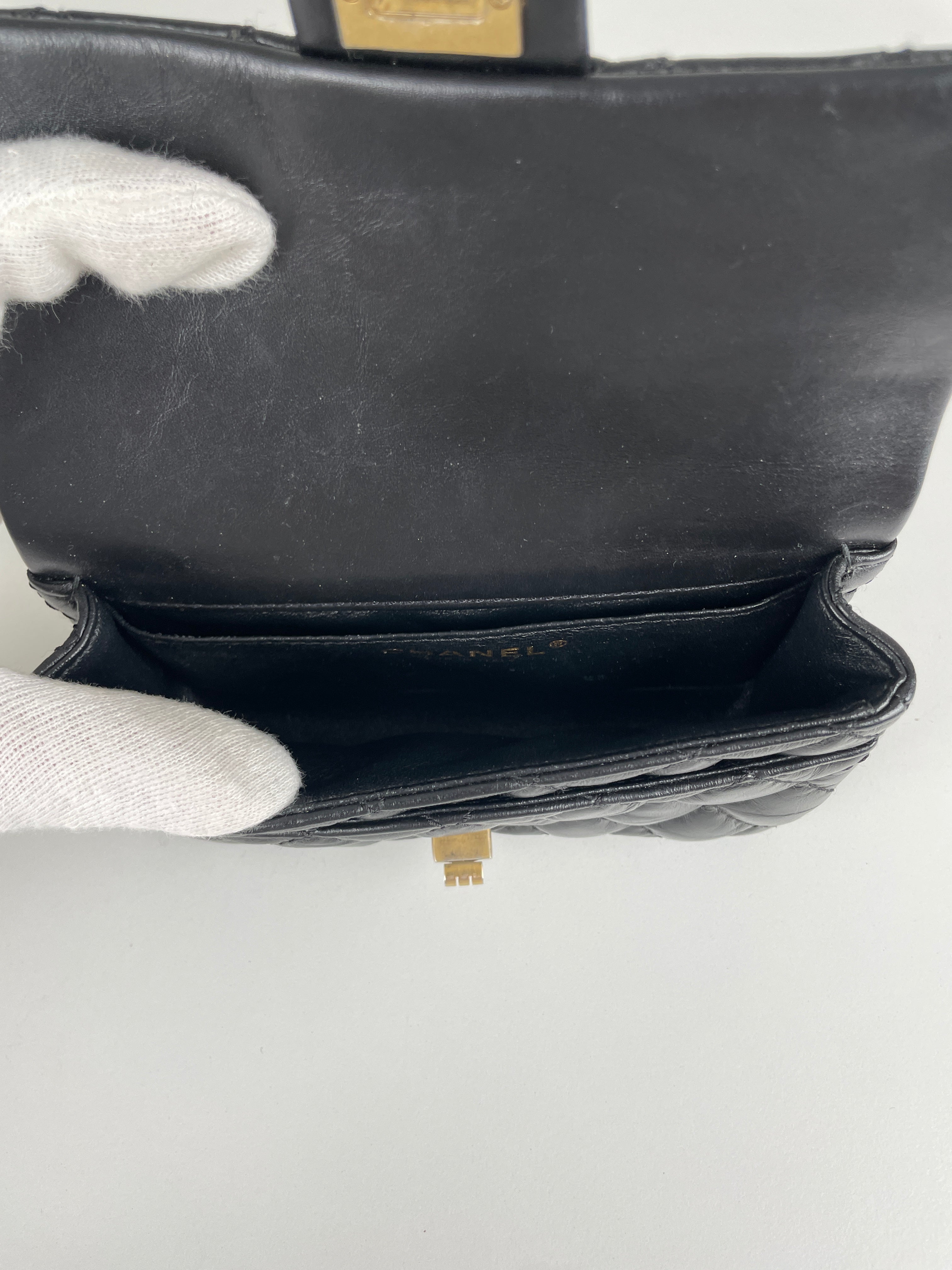RARE) Chanel 2.55 mini belt bag black leather – bamluxurystore
