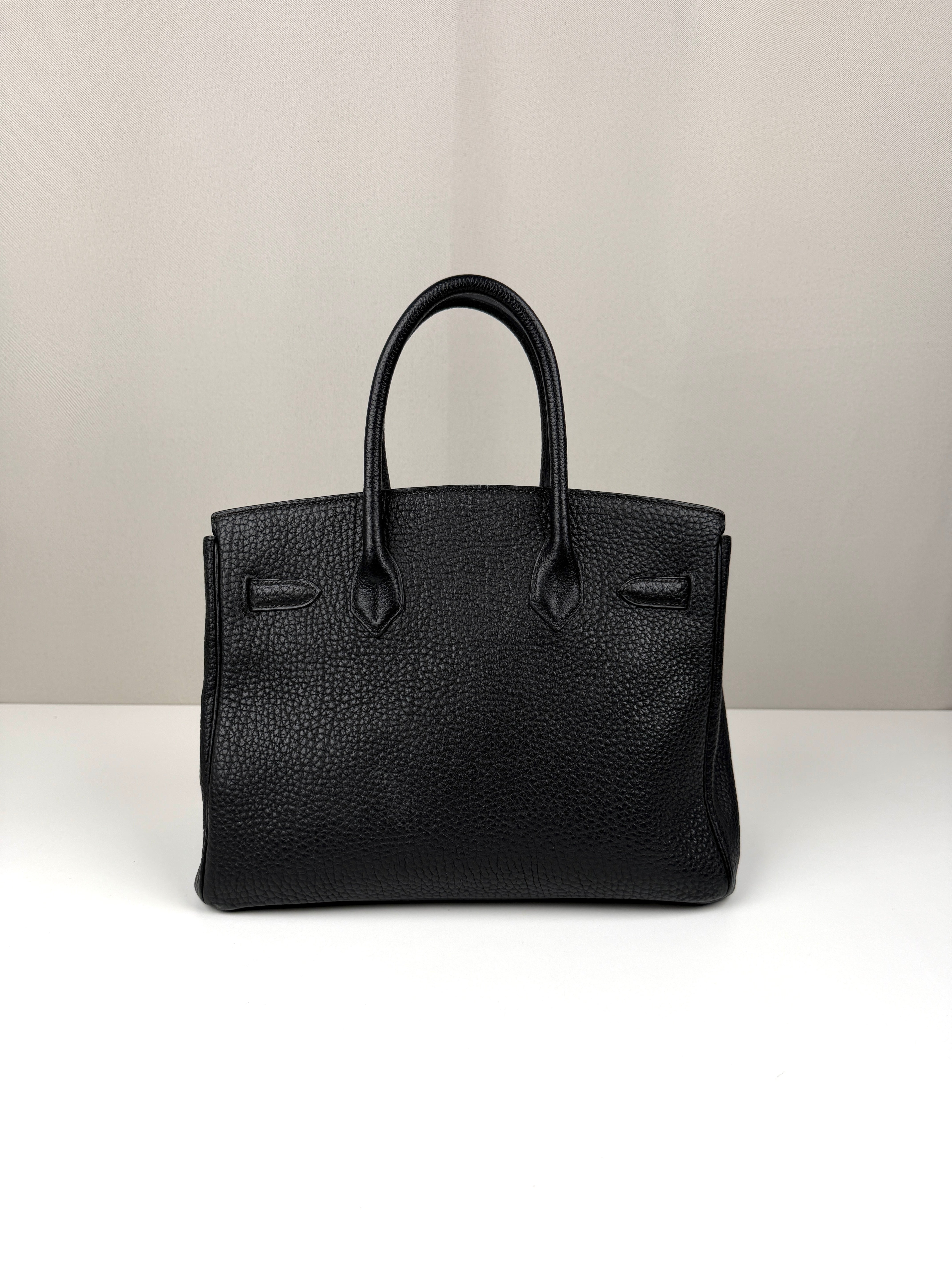 Hermès Birkin 30 Black fjord grained leather gold hardware