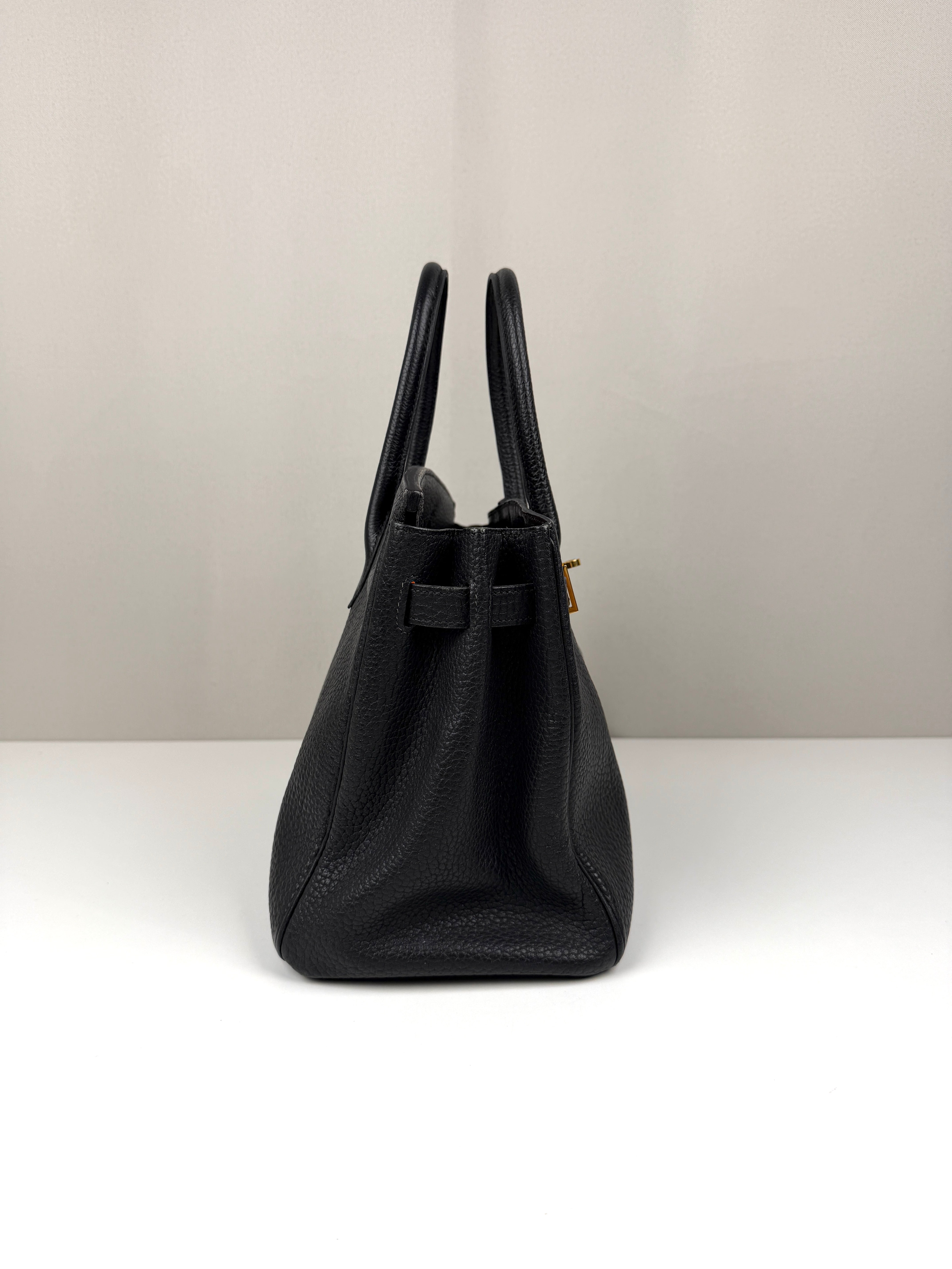 Hermès Birkin 30 Black fjord grained leather gold hardware