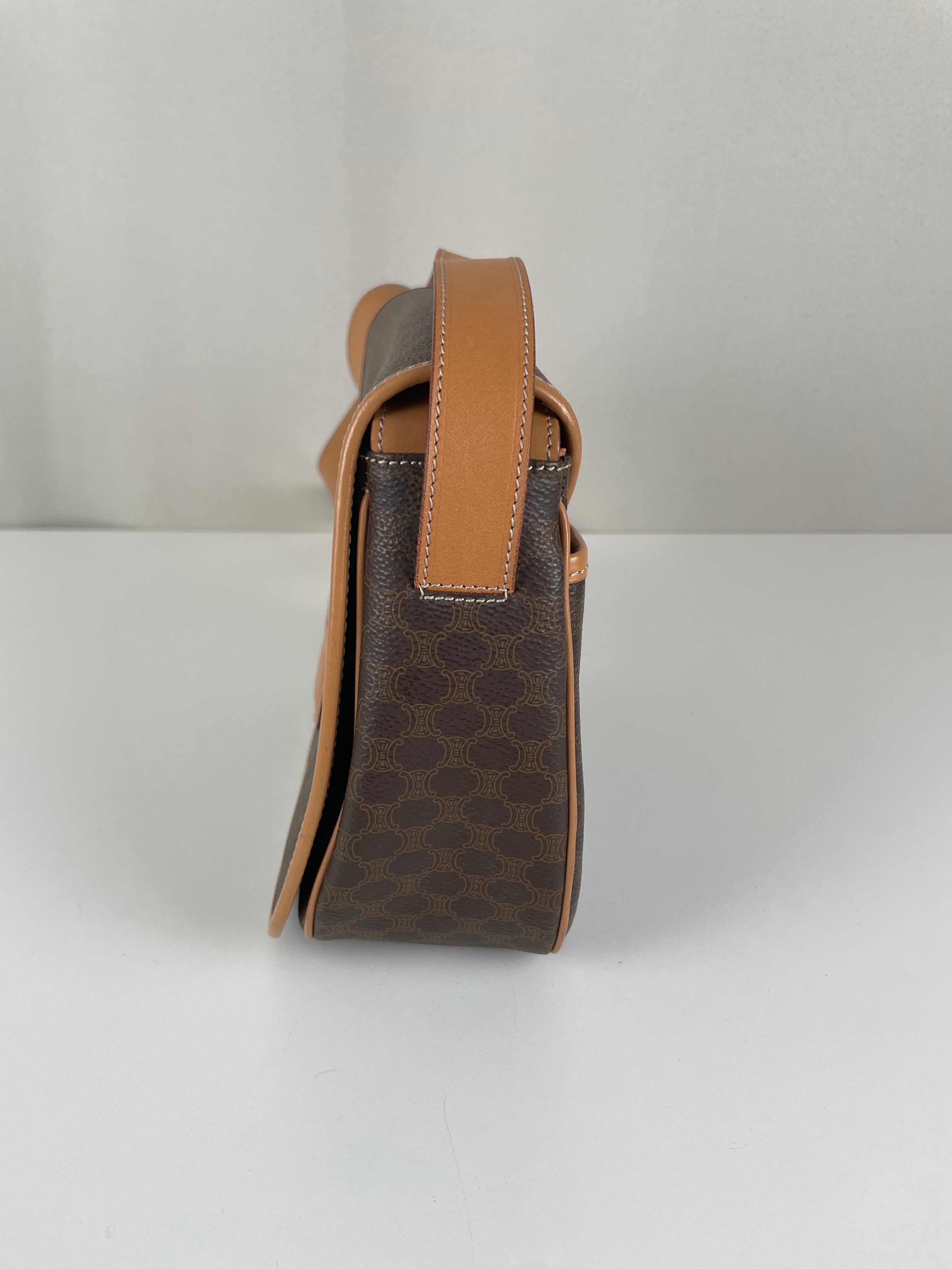 Macadam Celine crossbody bag brown canvas – bamluxurystore Macadam Celine crossbody bag brown canvas – bamluxurystore