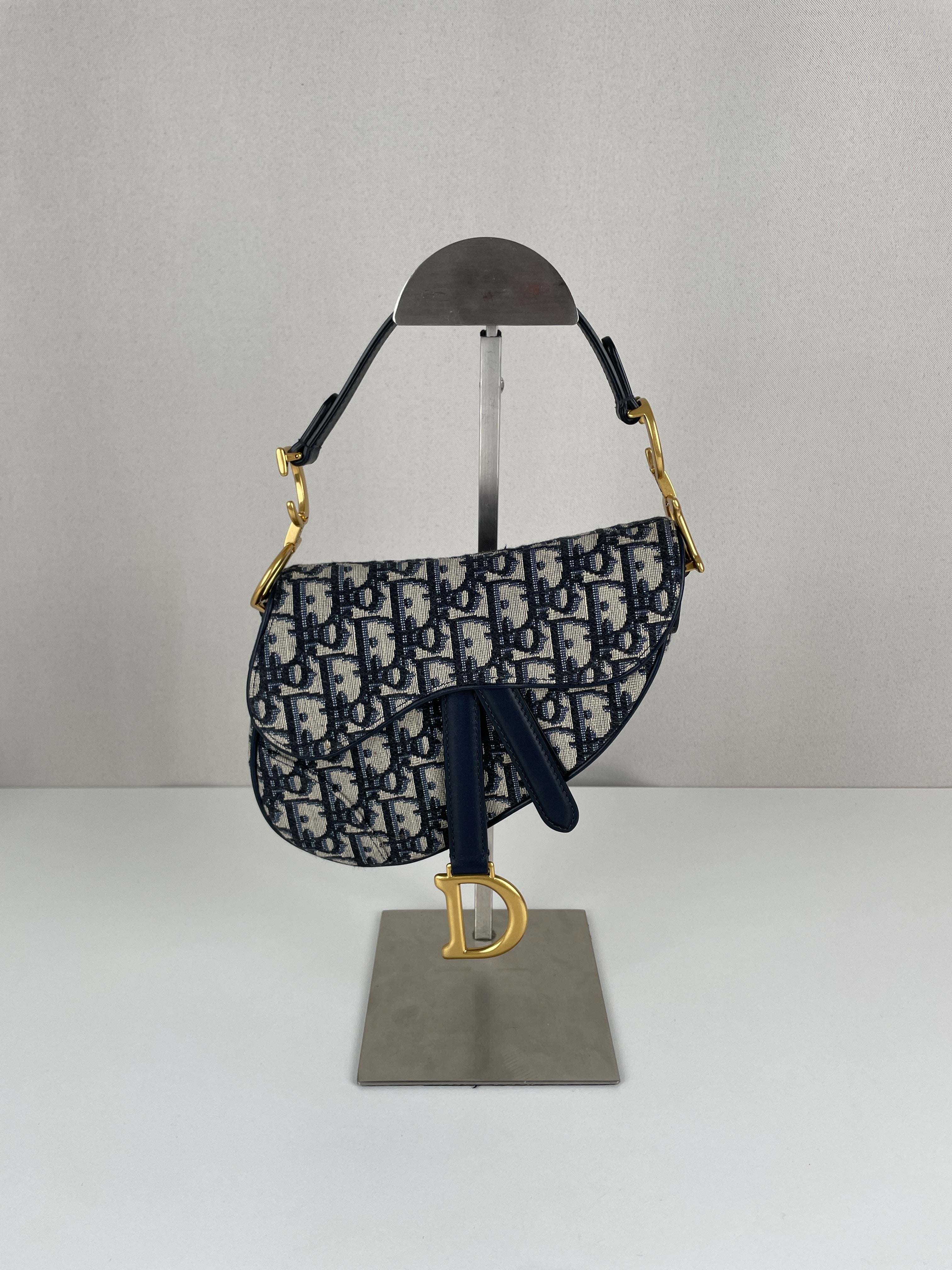 Dior - Mini Saddle Bag Blue Oblique Jacquard