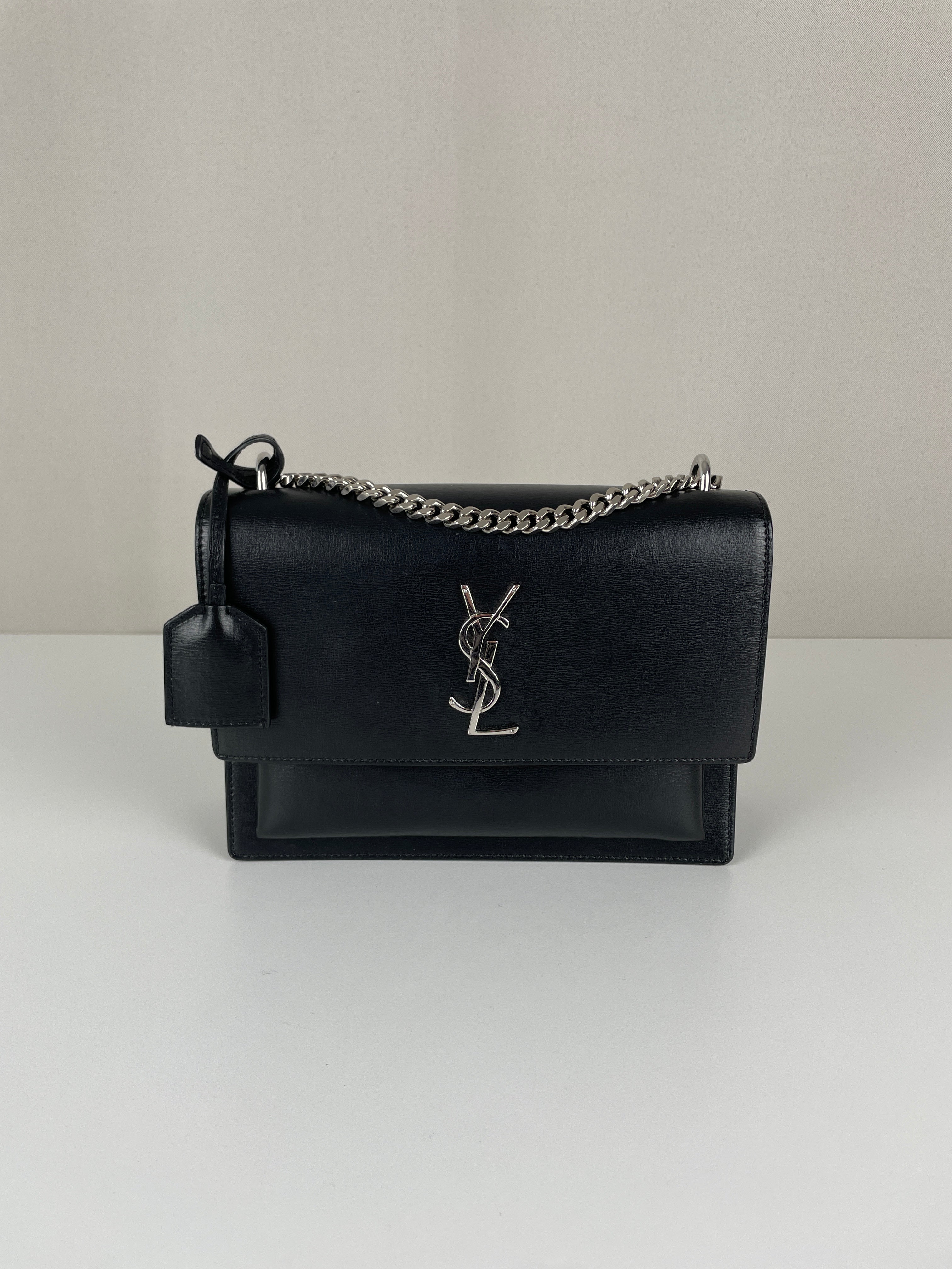 Saint Laurent Sunset medium black silver hardware – bamluxurystore