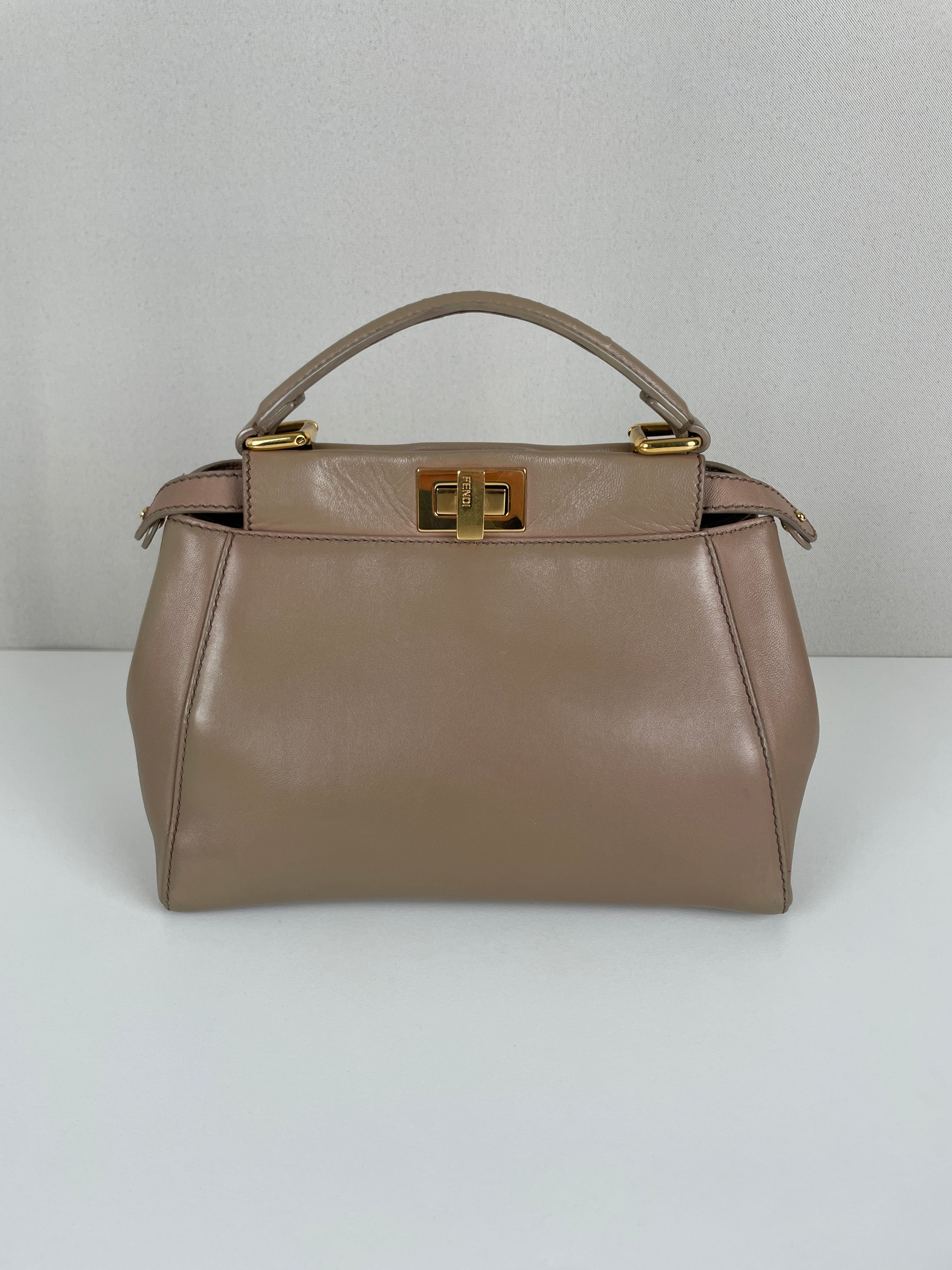 Fendi Peekaboo small beige crossbody – bamluxurystore