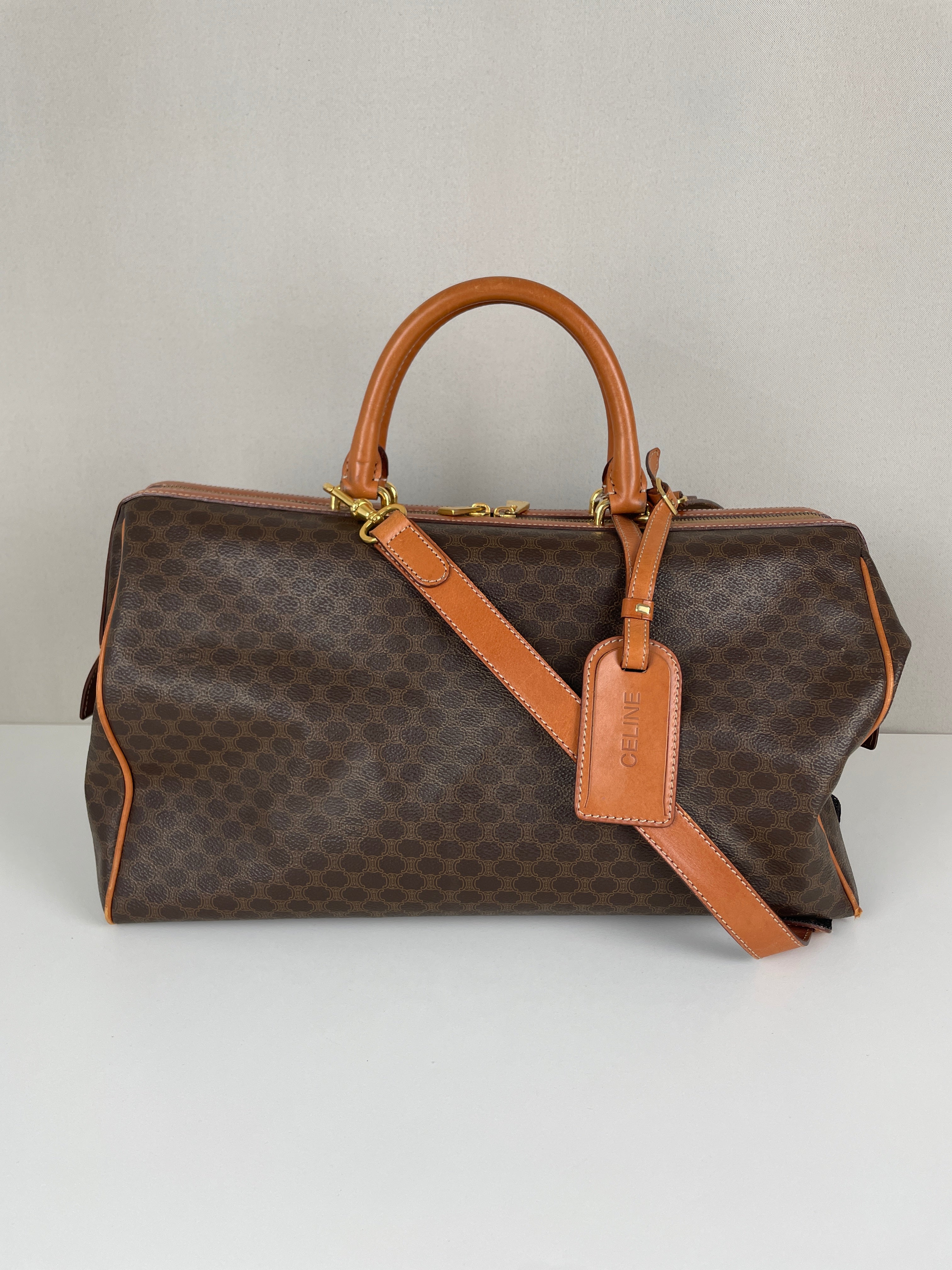 バッグ CELINE Macadam Unisex Travel Handbag Céline travel bag macadam with strap – bamluxurystore