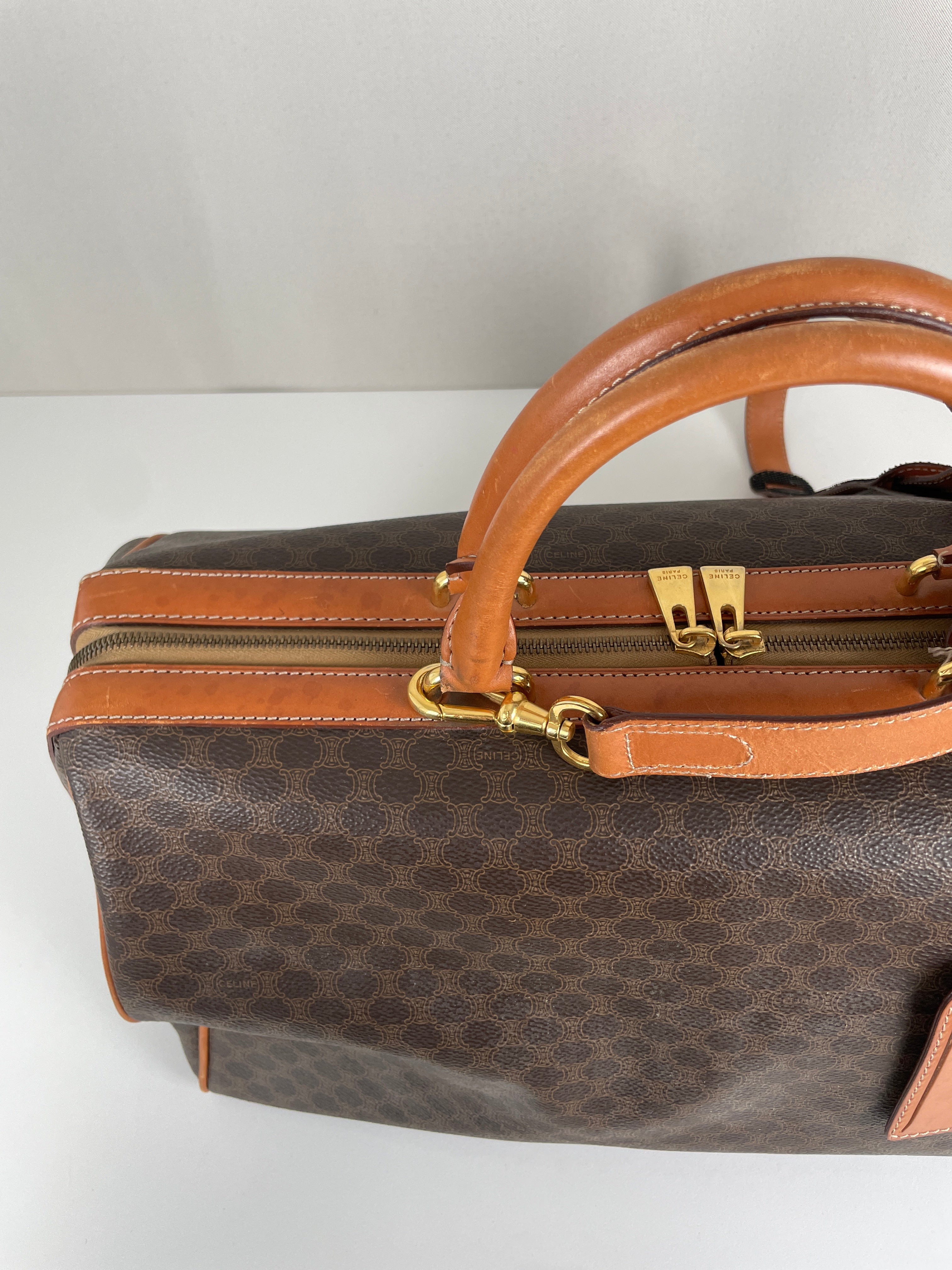 バッグ CELINE Macadam Unisex Travel Handbag Céline travel bag macadam with strap – bamluxurystore
