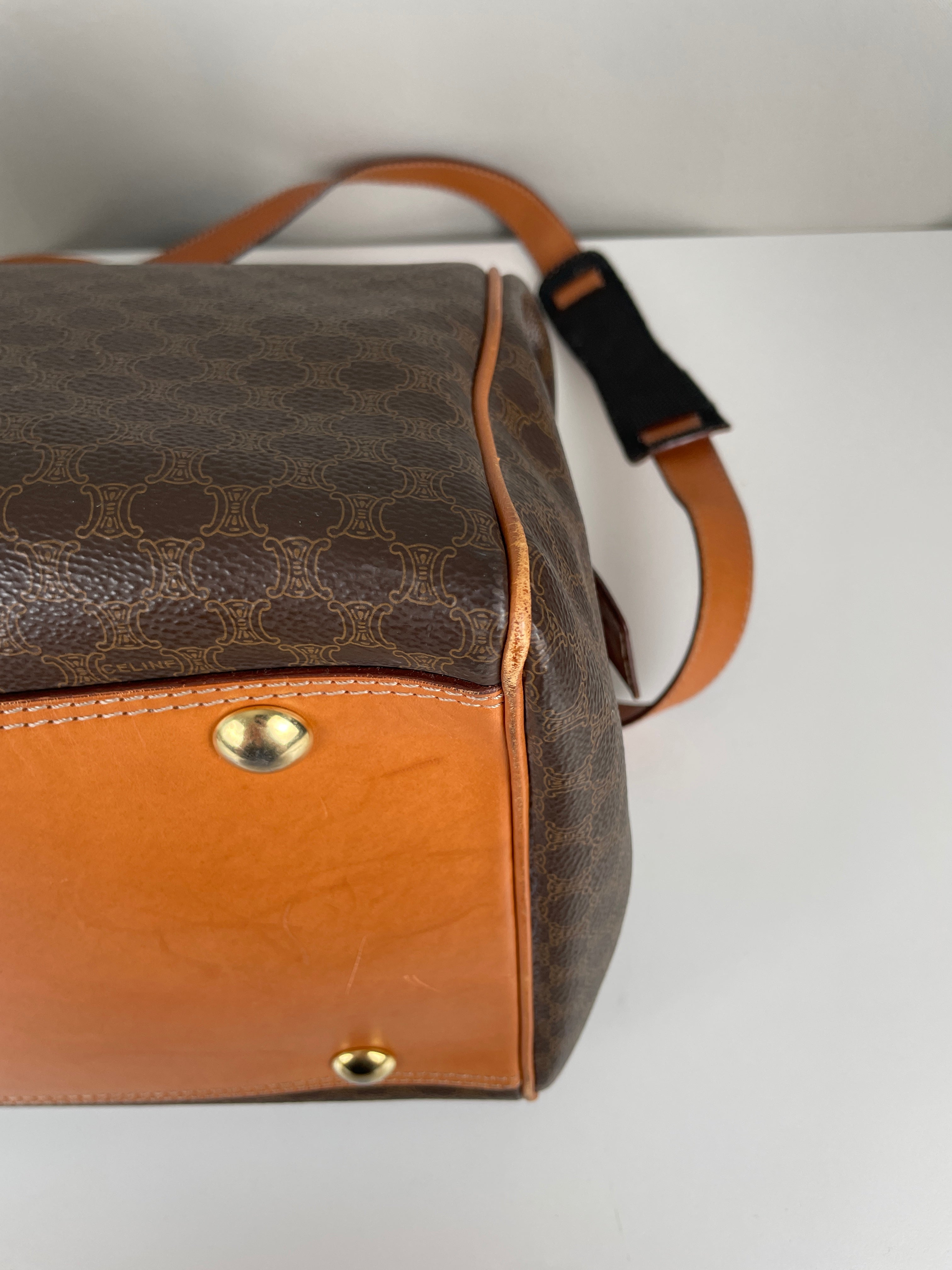 バッグ CELINE Macadam Unisex Travel Handbag Céline travel bag macadam with strap – bamluxurystore