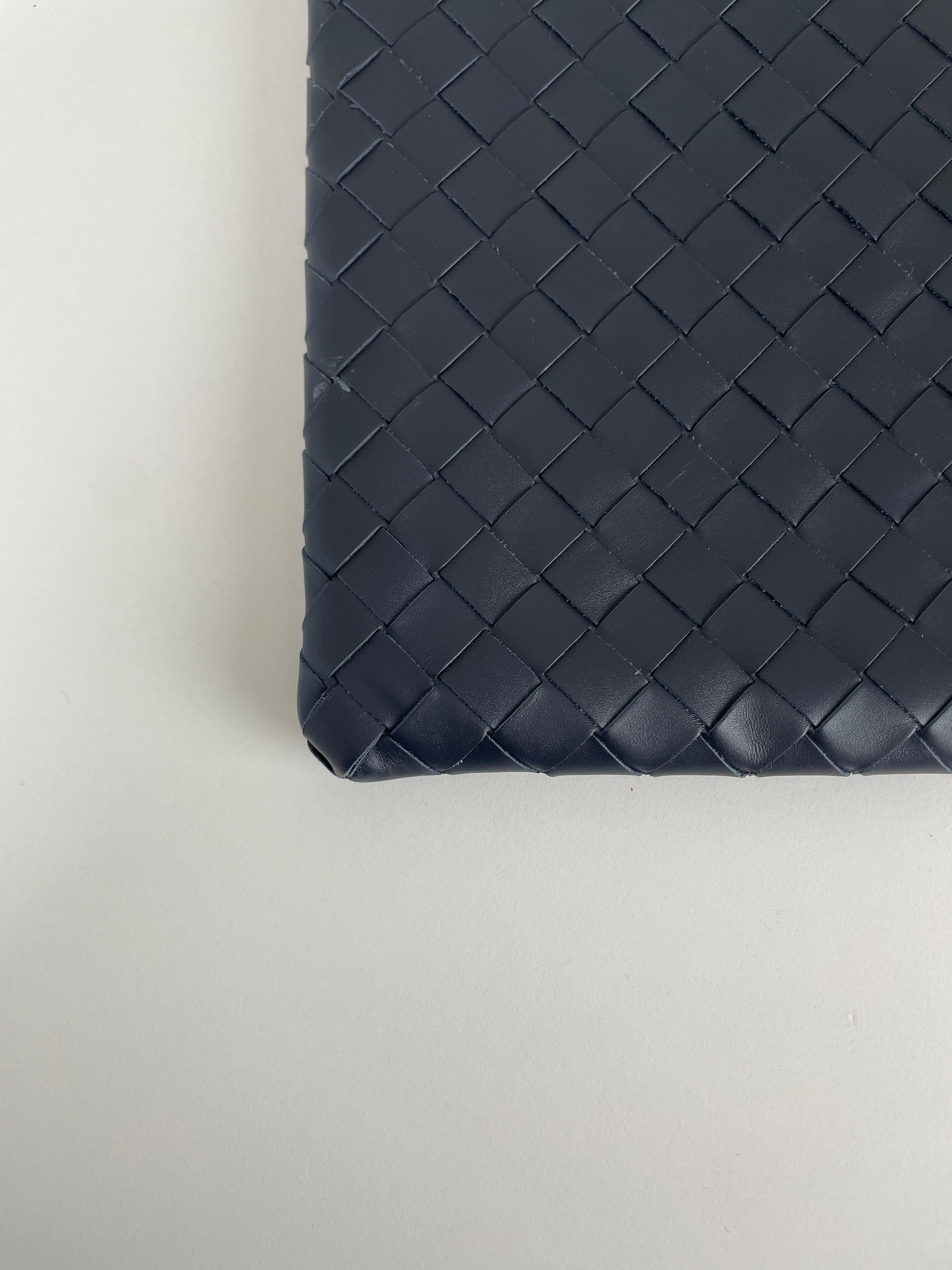 Bottega Veneta pouch document navy blue intrecciato leather