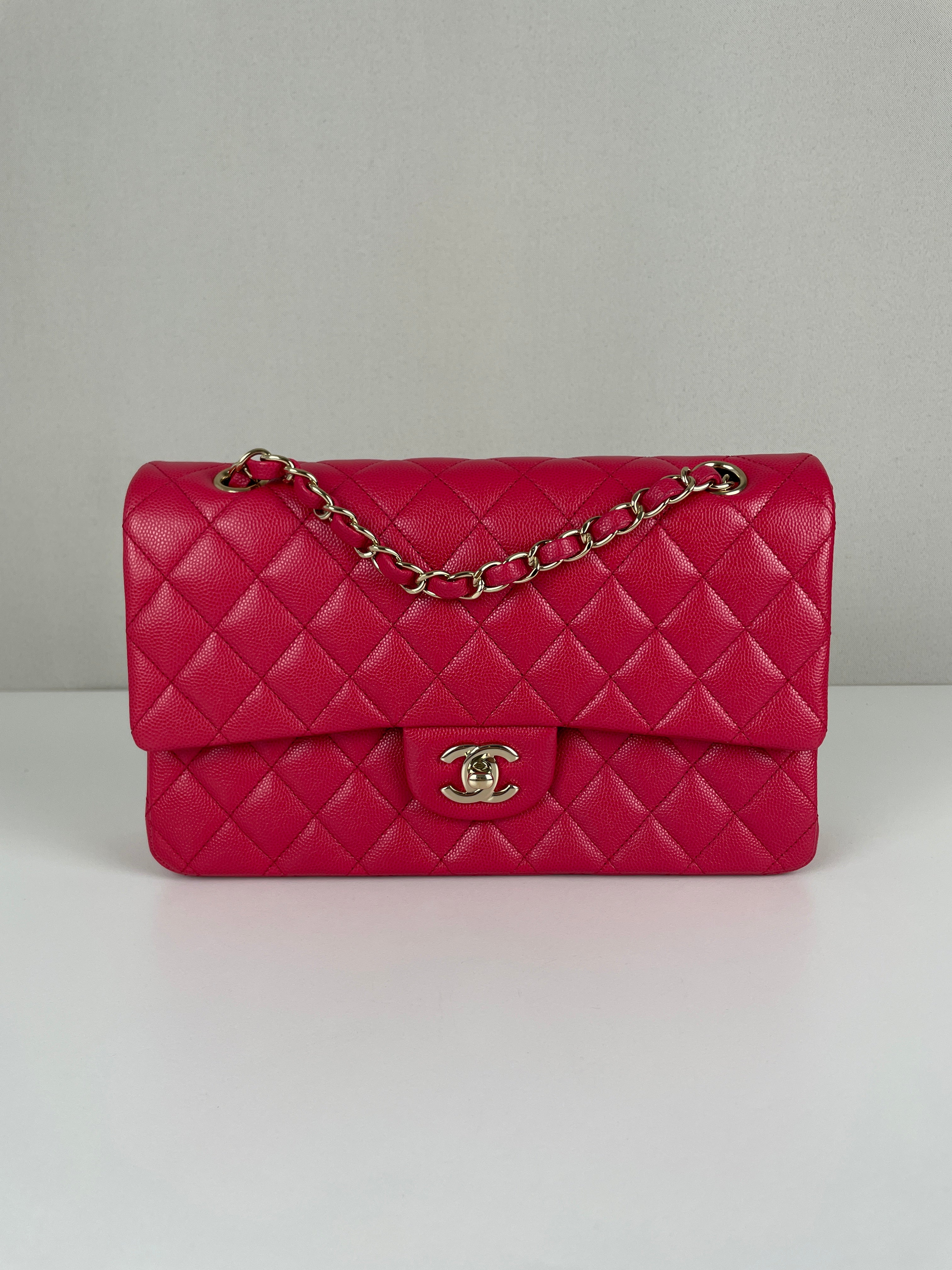 Chanel Timeless medium 25 pink grained caviar leather champagne