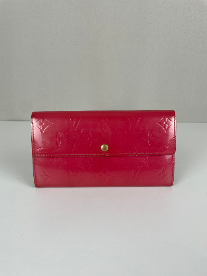 Louis Vuitton long wallet pink patent leather